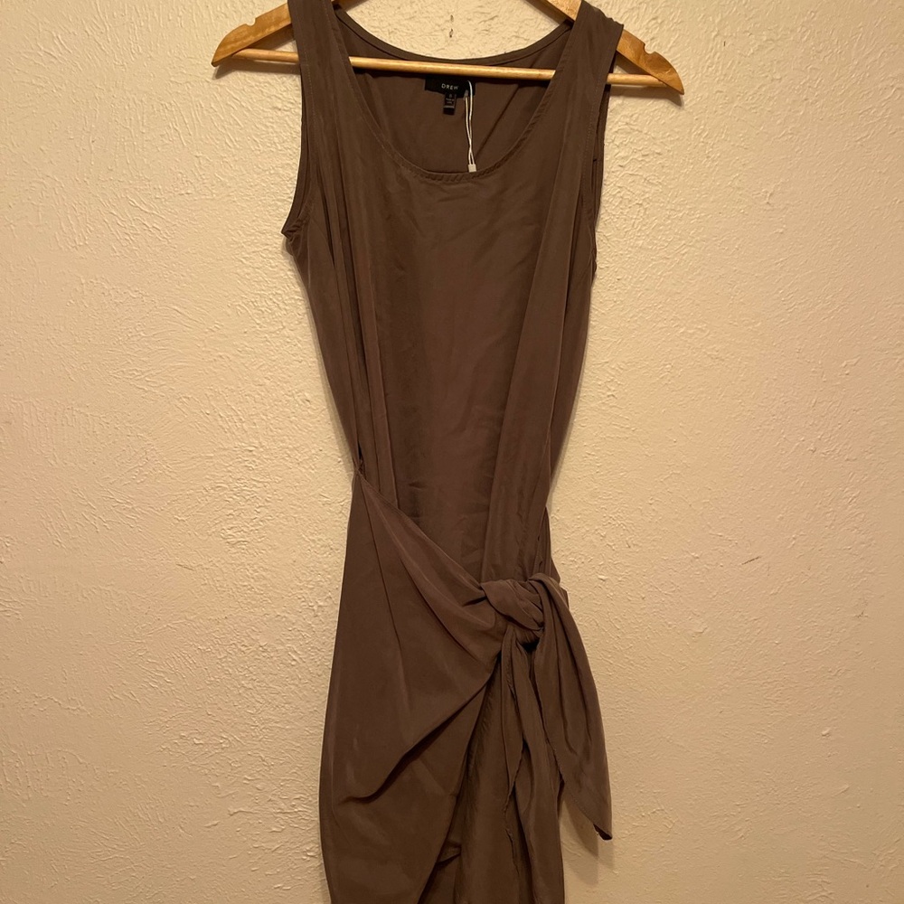 DREW Asymmetrical Brown Dress